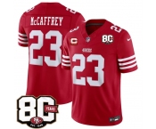 Men's San Francisco 49ers #23 Christian McCaffrey Red 2026 F.U.S.E. With 80th Anniversary & 3-Star C Patch Vapor Untouchable Limited Football Stitched Jers