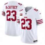 Men's San Francisco 49ers #23 Christian McCaffrey White 2025 F.U.S.E. With 2-Star C Patch Vapor Untouchable Limited Stitched Football Jersey Men's San Francisco 49ers #23 Christian McCaffrey White 2025 F.U.S.E. With 2-Star C Patch Vapor Untouchable Limited Stitched Football Jersey