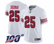 Men's San Francisco 49ers #25 Richard Sherman Limited White Rush Vapor Untouchable 100th Season Football Jersey Men's San Francisco 49ers #25 Richard Sherman Limited White Rush Vapor Untouchable 100th Season Football Jersey