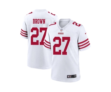 Men's San Francisco 49ers #27 Ji'Ayir Brown White Game Football Stitched Jersey