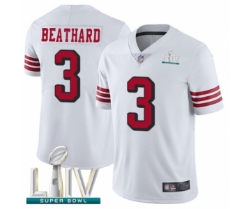 Men's San Francisco 49ers #3 C. J. Beathard Limited White Rush Vapor Untouchable Super Bowl LIV Bound Football Jersey