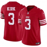 Men's San Francisco 49ers #3 Christian Kirk Red 2026 F.U.S.E. Vapor Untouchable Limited Football Stitched Jersey Men's San Francisco 49ers #3 Christian Kirk Red 2026 F.U.S.E. Vapor Untouchable Limited Football Stitched Jersey