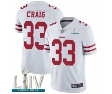 Men's San Francisco 49ers #33 Roger Craig White Vapor Untouchable Limited Player Super Bowl LIV Bound Football Jersey