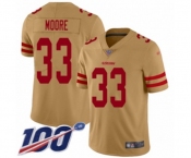 Men's San Francisco 49ers #33 Tarvarius Moore Limited Gold Inverted Legend 100th Season Football Jersey Men's San Francisco 49ers #33 Tarvarius Moore Limited Gold Inverted Legend 100th Season Football Jersey