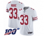 Men's San Francisco 49ers #33 Tarvarius Moore White Vapor Untouchable Limited Player 100th Season Football Jersey Men's San Francisco 49ers #33 Tarvarius Moore White Vapor Untouchable Limited Player 100th Season Football Jersey