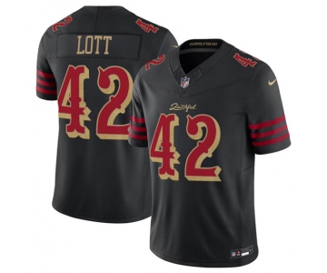Men's San Francisco 49ers #42 Ronnie Lott Black 2025 F.U.S.E. “Rivalries” Vapor Limited Football Stitched Jersey