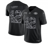 Men's San Francisco 49ers #42 Ronnie Lott Black 2026 F.U.S.E. Salute to Service Limited Stitched Football Jersey Men's San Francisco 49ers #42 Ronnie Lott Black 2026 F.U.S.E. Salute to Service Limited Stitched Football Jersey