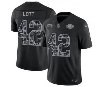 Men's San Francisco 49ers #42 Ronnie Lott Black 2026 F.U.S.E. Salute to Service Limited Stitched Football Jersey
