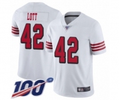 Men's San Francisco 49ers #42 Ronnie Lott Limited White Rush Vapor Untouchable 100th Season Football Jersey Men's San Francisco 49ers #42 Ronnie Lott Limited White Rush Vapor Untouchable 100th Season Football Jersey
