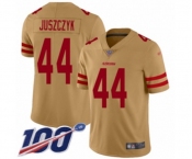 Men's San Francisco 49ers #44 Kyle Juszczyk Limited Gold Inverted Legend 100th Season Football Jersey Men's San Francisco 49ers #44 Kyle Juszczyk Limited Gold Inverted Legend 100th Season Football Jersey