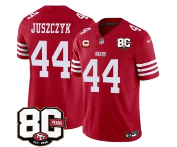 Men's San Francisco 49ers #44 Kyle Juszczyk Red 2026 F.U.S.E. With 80th Anniversary & 3-Star C Patch Vapor Untouchable Limited Stitched Football Jersey