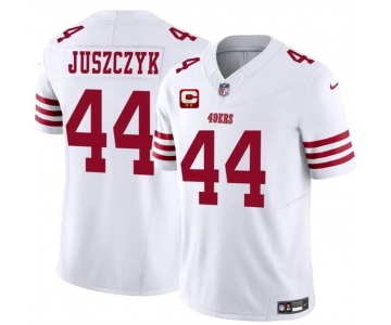 Men's San Francisco 49ers #44 Kyle Juszczyk White 2025 F.U.S.E. With 2-Star C Patch Vapor Untouchable Limited Stitched Football Jersey