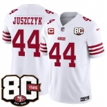Men's San Francisco 49ers #44 Kyle Juszczyk White 2026 F.U.S.E. With 80th Anniversary & 3-Star C Patch Vapor Untouchable Limited Stitched Football Jersey Men's San Francisco 49ers #44 Kyle Juszczyk White 2026 F.U.S.E. With 80th Anniversary & 3-Star C Patch Vapor Untouchable Limited Stitched Football Jersey