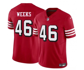 Men's San Francisco 49ers #46 Jon Weeks New Red 2025 F.U.S.E. Vapor Untouchable Limited Football Stitched Jersey