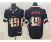 Men's San Francisco 49ers #49 Faithful Black 2025 F.U.S.E. Mexico Vapor Limited Football Stitched Jersey Men's San Francisco 49ers #49 Faithful Black 2025 F.U.S.E. Mexico Vapor Limited Football Stitched Jersey