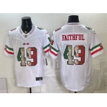 Men's San Francisco 49ers #49 Faithful White 2025 F.U.S.E. Mexico Vapor Limited Football Stitched Jersey