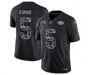 Men's San Francisco 49ers #5 Mike Evans Black 2026 F.U.S.E. Salute to Service Limited Stitched Football Jersey