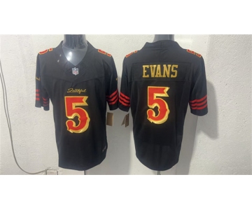 Men's San Francisco 49ers #5 Mike Evans Black Gold 2026 F.U.S.E. “Rivalries” Vapor Limited Football Stitched Jersey