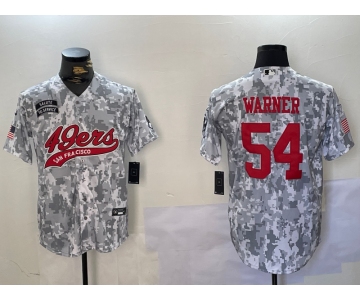 Men's San Francisco 49ers #54 Fred Warner Arctic Camo 2024 Salute to Service Stitched Baseball Jersey