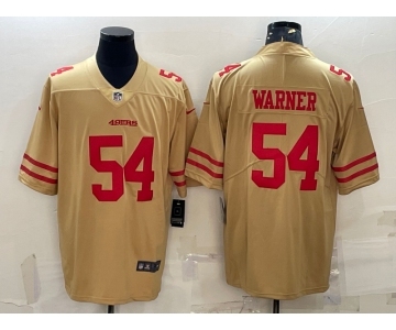 Men's San Francisco 49ers #54 Fred Warner Gold NEW 2022 Inverted Legend Stitched NFL Nike Limited Jersey