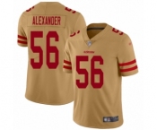 Men's San Francisco 49ers #56 Kwon Alexander Limited Gold Inverted Legend Football Jersey Men's San Francisco 49ers #56 Kwon Alexander Limited Gold Inverted Legend Football Jersey