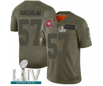 Men's San Francisco 49ers #57 Dre Greenlaw Limited Olive 2019 Salute to Service Super Bowl LIV Bound Football Jersey