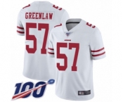Men's San Francisco 49ers #57 Dre Greenlaw White Vapor Untouchable Limited Player 100th Season Football Jersey Men's San Francisco 49ers #57 Dre Greenlaw White Vapor Untouchable Limited Player 100th Season Football Jersey