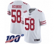 Men's San Francisco 49ers #58 Weston Richburg White Vapor Untouchable Limited Player 100th Season Football Jersey