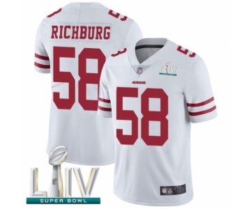 Men's San Francisco 49ers #58 Weston Richburg White Vapor Untouchable Limited Player Super Bowl LIV Bound Football Jersey