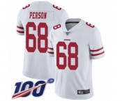 Men's San Francisco 49ers #68 Mike Person White Vapor Untouchable Limited Player 100th Season Football Jersey Men's San Francisco 49ers #68 Mike Person White Vapor Untouchable Limited Player 100th Season Football Jersey