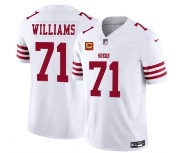 Men's San Francisco 49ers #71 Trent Williams White 2025 F.U.S.E. With 4-Star C Patch Vapor Untouchable Limited Stitched Football Jersey