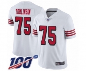 Men's San Francisco 49ers #75 Laken Tomlinson Limited White Rush Vapor Untouchable 100th Season Football Jersey Men's San Francisco 49ers #75 Laken Tomlinson Limited White Rush Vapor Untouchable 100th Season Football Jersey