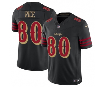 Men's San Francisco 49ers #80 Jerry Rice Black 2025 F.U.S.E. “Rivalries” Vapor Limited Football Stitched Jersey