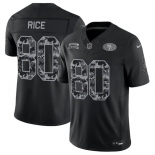 Men's San Francisco 49ers #80 Jerry Rice Black 2026 F.U.S.E. Salute to Service Limited Stitched Football Jersey