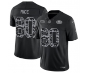 Men's San Francisco 49ers #80 Jerry Rice Black 2026 F.U.S.E. Salute to Service Limited Stitched Football Jersey Men's San Francisco 49ers #80 Jerry Rice Black 2026 F.U.S.E. Salute to Service Limited Stitched Football Jersey