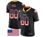 Men's San Francisco 49ers #80 Jerry Rice Limited Black Rush USA Flag Football Jersey Men's San Francisco 49ers #80 Jerry Rice Limited Black Rush USA Flag Football Jersey