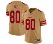 Men's San Francisco 49ers #80 Jerry Rice Limited Gold Inverted Legend Football Jersey Men's San Francisco 49ers #80 Jerry Rice Limited Gold Inverted Legend Football Jersey
