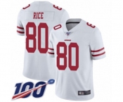 Men's San Francisco 49ers #80 Jerry Rice White Vapor Untouchable Limited Player 100th Season Football Jersey Men's San Francisco 49ers #80 Jerry Rice White Vapor Untouchable Limited Player 100th Season Football Jersey