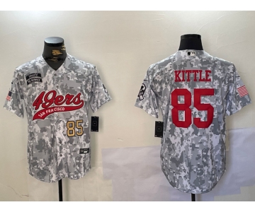 Men's San Francisco 49ers #85 George Kittle Arctic Camo 2024 Salute to Service Stitched Baseball Jerseys