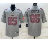 Men's San Francisco 49ers #85 George Kittle LOGO Grey Atmosphere Fashion 2022 Vapor Untouchable Stitched Limited Jersey