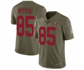 Men's San Francisco 49ers #85 George Kittle Limited Olive 2017 Salute to Service Football Jersey Men's San Francisco 49ers #85 George Kittle Limited Olive 2017 Salute to Service Football Jersey