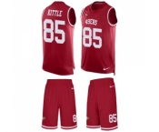 Men's San Francisco 49ers #85 George Kittle Limited Red Tank Top Suit Football Jersey Men's San Francisco 49ers #85 George Kittle Limited Red Tank Top Suit Football Jersey