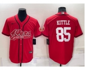 Men's San Francisco 49ers #85 George Kittle Red Stitched Cool Base Nike Baseball Jersey
