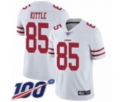 Men's San Francisco 49ers #85 George Kittle White Vapor Untouchable Limited Player 100th Season Football Jersey Men's San Francisco 49ers #85 George Kittle White Vapor Untouchable Limited Player 100th Season Football Jersey