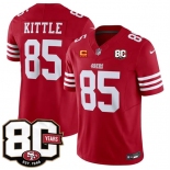 Men's San Francisco 49ers #85 George kittle Red 80th Anniversary Patch And 4-Star C Patch 2026 F.U.S.E. Vapor Untouchable Limited Football Stitched Jersey Men's San Francisco 49ers #85 George kittle Red 80th Anniversary Patch And 4-Star C Patch 2026 F.U.S.E. Vapor Untouchable Limited Football Stitched Jersey