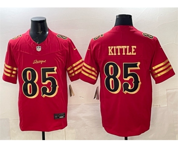 Men's San Francisco 49ers #85 George kittle Red Gold 2025 F.U.S.E. “Rivalries” Vapor Limited Football Stitched Jersey