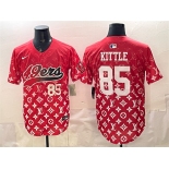 Men's San Francisco 49ers #85 George kittle Red Limited Stitched Baseball Jersey Men's San Francisco 49ers #85 George kittle Red Limited Stitched Baseball Jersey