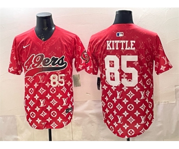 Men's San Francisco 49ers #85 George kittle Red Limited Stitched Baseball Jersey