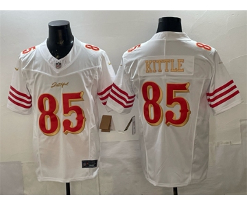 Men's San Francisco 49ers #85 George kittle White Gold 2025 F.U.S.E. “Rivalries” Vapor Limited Stitched Football Jersey