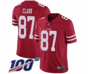 Men's San Francisco 49ers #87 Dwight Clark Red Team Color Vapor Untouchable Limited Player 100th Season Football Jersey Men's San Francisco 49ers #87 Dwight Clark Red Team Color Vapor Untouchable Limited Player 100th Season Football Jersey